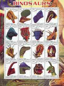 Somalia 2001 Dinosaurs perf sheetlet #1 containing set of...