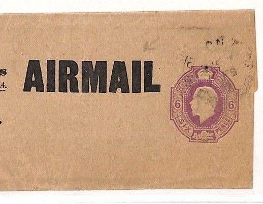 AH89 Great Britain 1930s GB AIRMAIL KGV 6d Newspaper Wrapper Stationery MELF