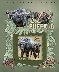 SIERRA LEONE - 2015 - African Buffalos - Perf Souv Sheet -Mint Never Hinged