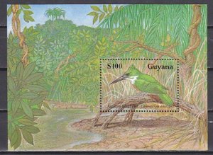 Guyana, Scott cat. 2250. Amazon Kingfisher bird s/sheet.