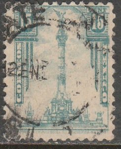 MEXICO 795A 15¢ 1934 Definitive wmk S.H.C.P. (272) Used. F-VF. (1012)