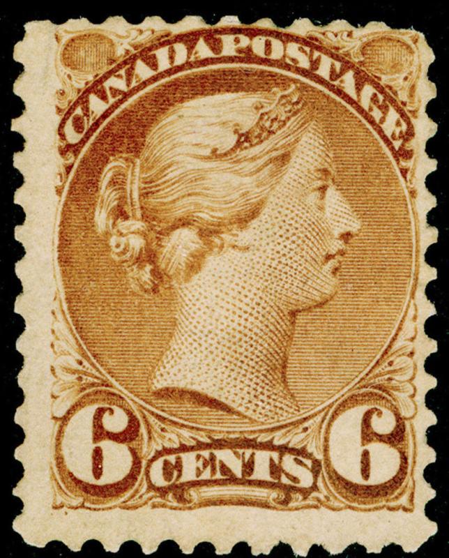 CANADA SG98, 6c yellowish brown M MINT. Cat £500. PERF 11½x12