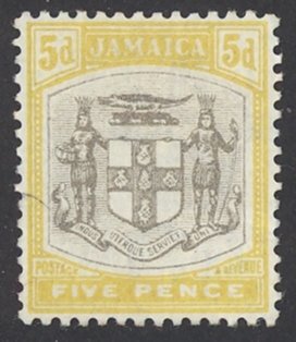 Jamaica Sc# 36 MH 1904 5p Arms of Jamaica