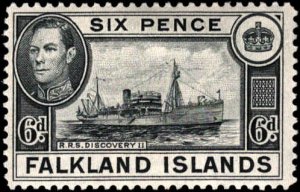 Falkland Islands #101-102, Complete Set(2), 1949, Birds, Ships, Hinged