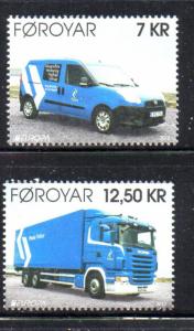 Faroe Islands Sc 601-2 2013 Europa Mail Trucks stamp set mint NH