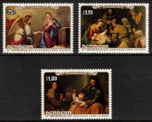 PENRHYN ISLAND 1985 Christmas; Scott 327-29; MNH
