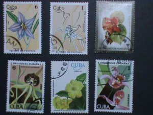 ​CUBA-VERY OLD CUBA-FLOWERS STAMPS USED-VF WE SHIP TO WORLD WIDE WE COMBINED