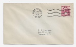 US 784 3c Susan B. Anthony color var single on FDC No Cachet ECV $10.00