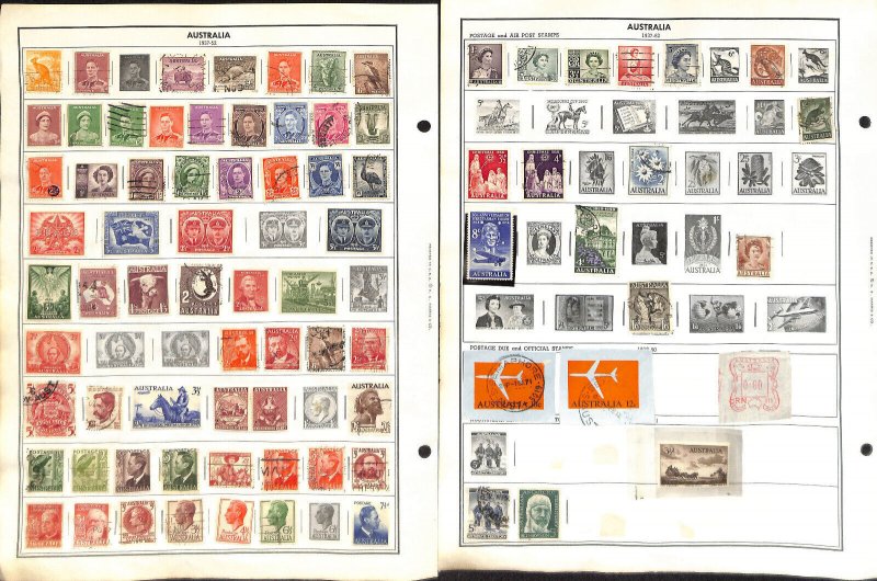 Australia Stamp Collection on 20 Harris Pages, 1913-1990