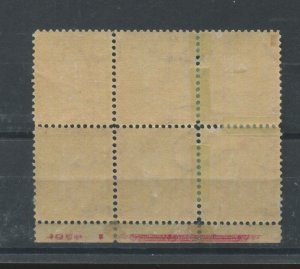 United States Postage Stamp #367 Mint Hinged OG Imprint Plate Block No. 4983