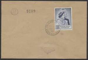 1949 Falkland Islands Dependencies 1s Silver Wedding on Registered Cover