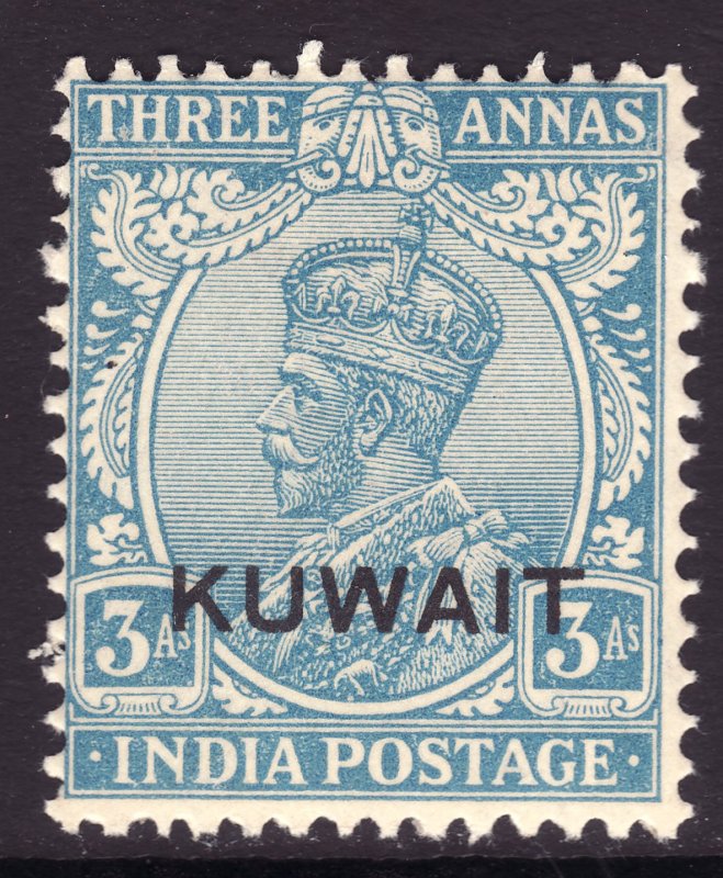 1929 - 1937 British Kuwait KGV 3 Anna issue MNH Sc# 24 Wmk 196 CV $9.00