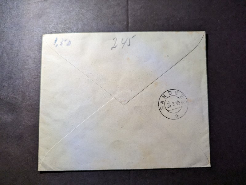 1944 Registered Finland Cover Helsinki to Sandnes Norway