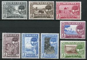 MALAYA MALACCA  PARTIAL SET INCLUDES $5  THE HIGH VALUE   MINT NH  WHITE PAPER
