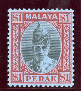 Malaya-Perak 1940 $1 black & red/blue MLH. SG 119. Sc 96.