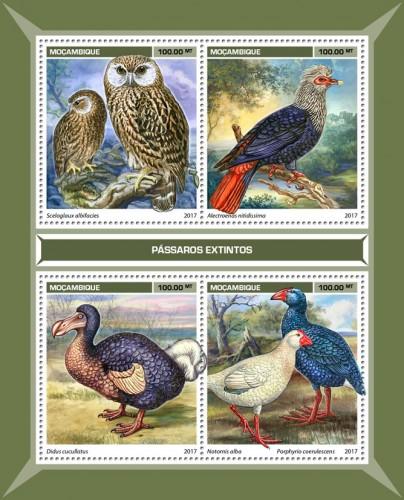 MOZAMBIQUE 2017 SHEET EXTINCT BIRDS