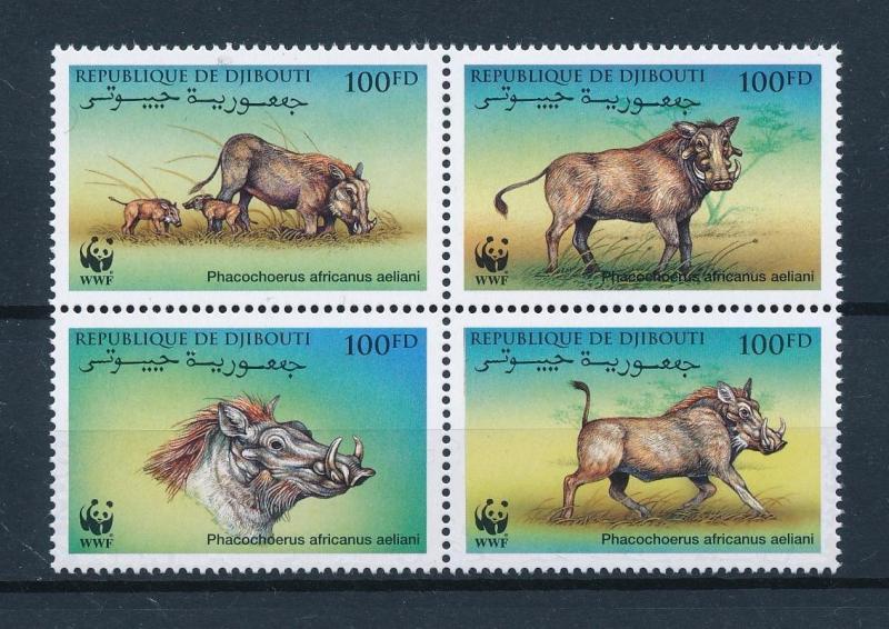 [53981] Djibouti 2000 Wild animals Mammals WWF Warthog MNH