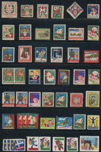 USA - Christmas Seal Assortment - Mixed Condition - Some very old + Multiples