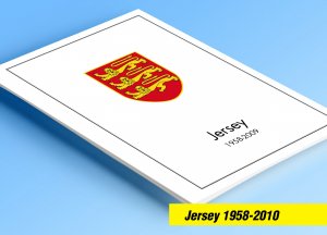 COLOR PRINTED JERSEY 1958-2010 STAMP ALBUM PAGES (198 illustrated pages)