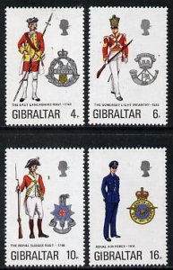 GIBRALTAR - 1974 - Military Uniforms, Series VI - Perf 4v Set -Mint Never Hinged