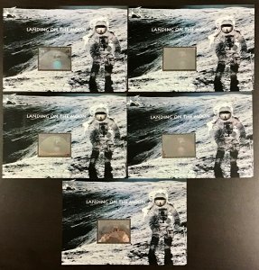 3413 Landing on the Moon Hologram Sheet of 1 Lot of 5 sheets FV $58.75   2000