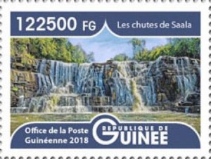 Guinea - 2019 Landscapes Saala Waterfalls - Stamp - GU1801local09a