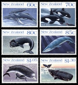 New Zealand 1988 WHALES Scott #936-941 Mint Never Hinged