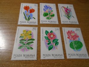 Flowers :  Romania  #  2950-55  MNH