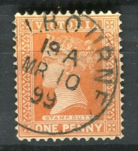 Australia; victoria 1890s-1900 temprano QV problema utilizado 1d. valor + matasellos 