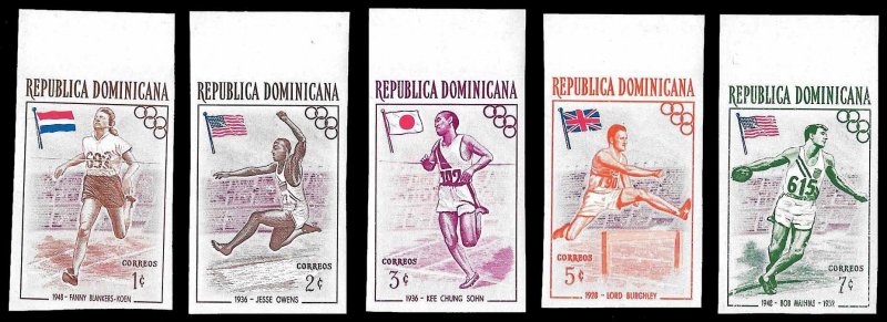 Dom Rep SC 474-478 * Olympic Winners * MNH * Imperf * 1957