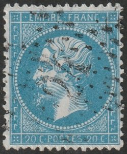 France 1862 Sc 26 used Paris star 24 (etoile) cancel