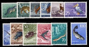 Yugoslavia #398-409 Cat$125, 1954 Animals, complete set, never hinged