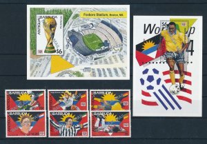 [112685] Barbuda 1995 World Cup football soccer USA OVP Barbuda mail MNH