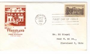 US 1081 (Me-6) 3c Wheatland on FDC Farnam Cachet ECV $10.00