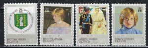 British Virgin Is 430-33 MNH 1982 Princess Diana (an5197)