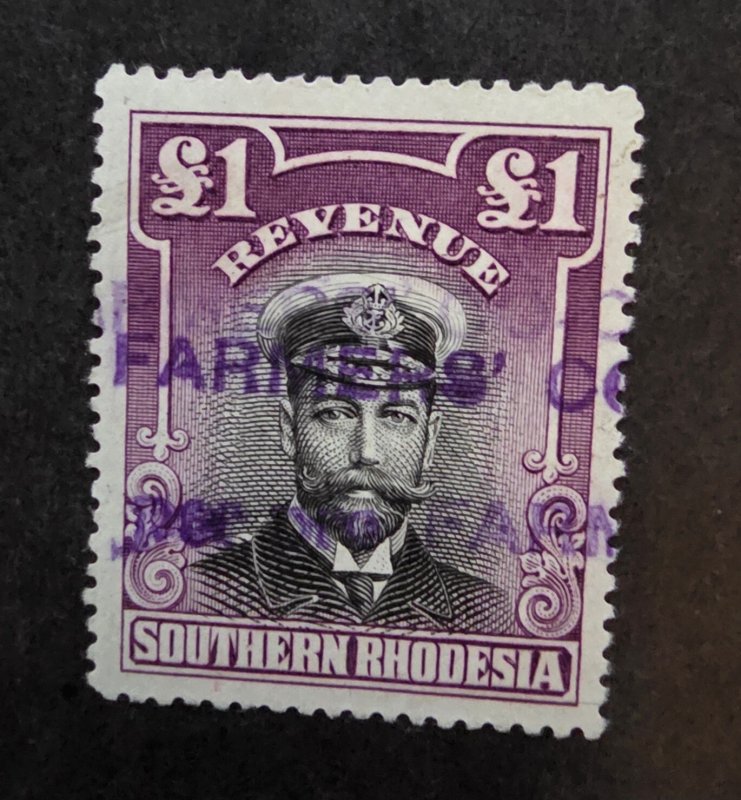 Southern Rhodesia Farmers Overprint Revenue Stamp Used BOB  T16453