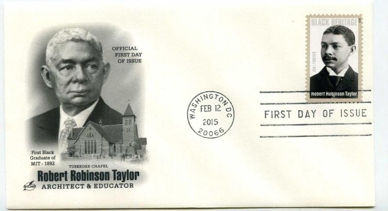 4958 Robert Robinson Taylor,  Black Heritage series 2015 ArtCraft  FDC