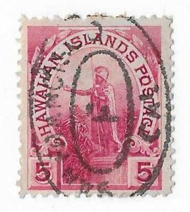 Hawaii Sc #76 5c used  VF