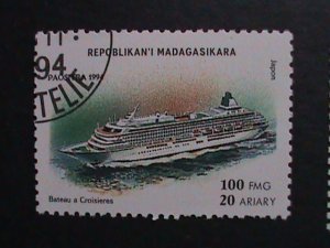 MADAGASCAR -1994  SC# 1248-54 MODERN SHIPS- USED STAMPS-HARD TO FIND VERY FINE