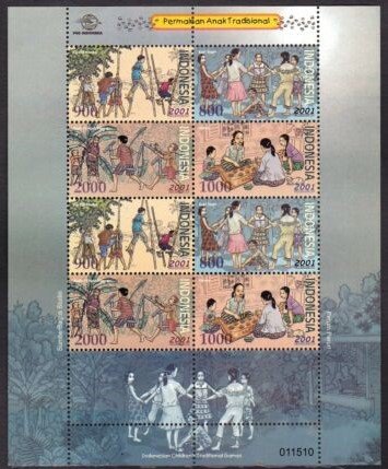 STAMP STATION PERTH Indonesia #2001 TRADITIONAL CHILD GAME - MINIATURE SHEET MNH