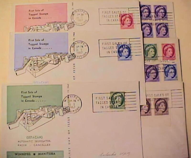 CANADA TAGGED 1962 SET OF 6 ON 6 DIFF COVERS