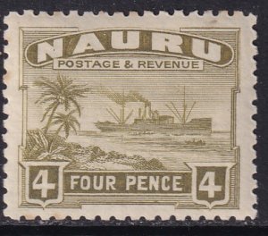 Sc# 23a 1924 - 1948 Nauru KGV 4 pence Freighter issue MLH CV $7.00