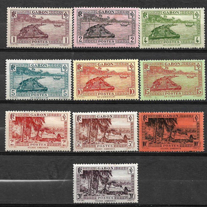 COLLECTION LOT #714 GABON 10 MH STAMPS 1932+ CV+$149 2 SCAN