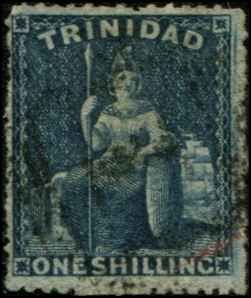 Trinidad SC#  37  Britannia 1 shilling used