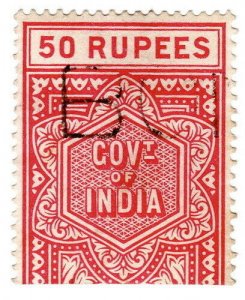 (I.B) India Telegraphs : 50R Carmine (1890)