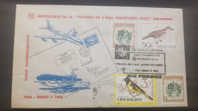 U) 1966, URUGUAY,  ANNIVERSARY OF THE CROSSING IN THREE DAYS MONTEVIDEO, COVER