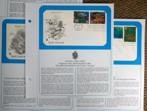 2004 Pacific Coral Reefs 10 designs Sc 3831a-j 5 FDCs with PCS cachet info pages