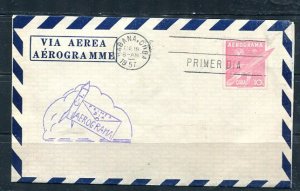 Cuba Airmail Cover 1957 cancel Habana  AEROGRAMA primerdia  10608
