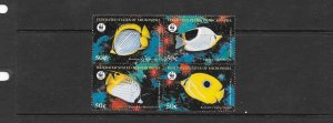 FISH - MICRONESIA-#274  WWF  BUTTERFLY FISH MNH