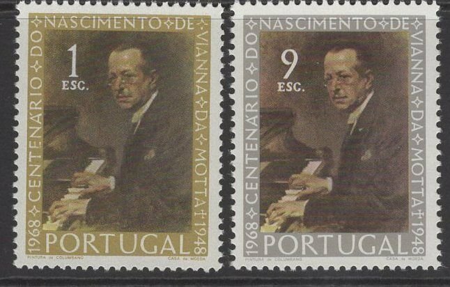 PORTUGAL SG1368/9 1969 BIRTH CENTENARY OF JOSE VIANNA DA MOTTA MNH